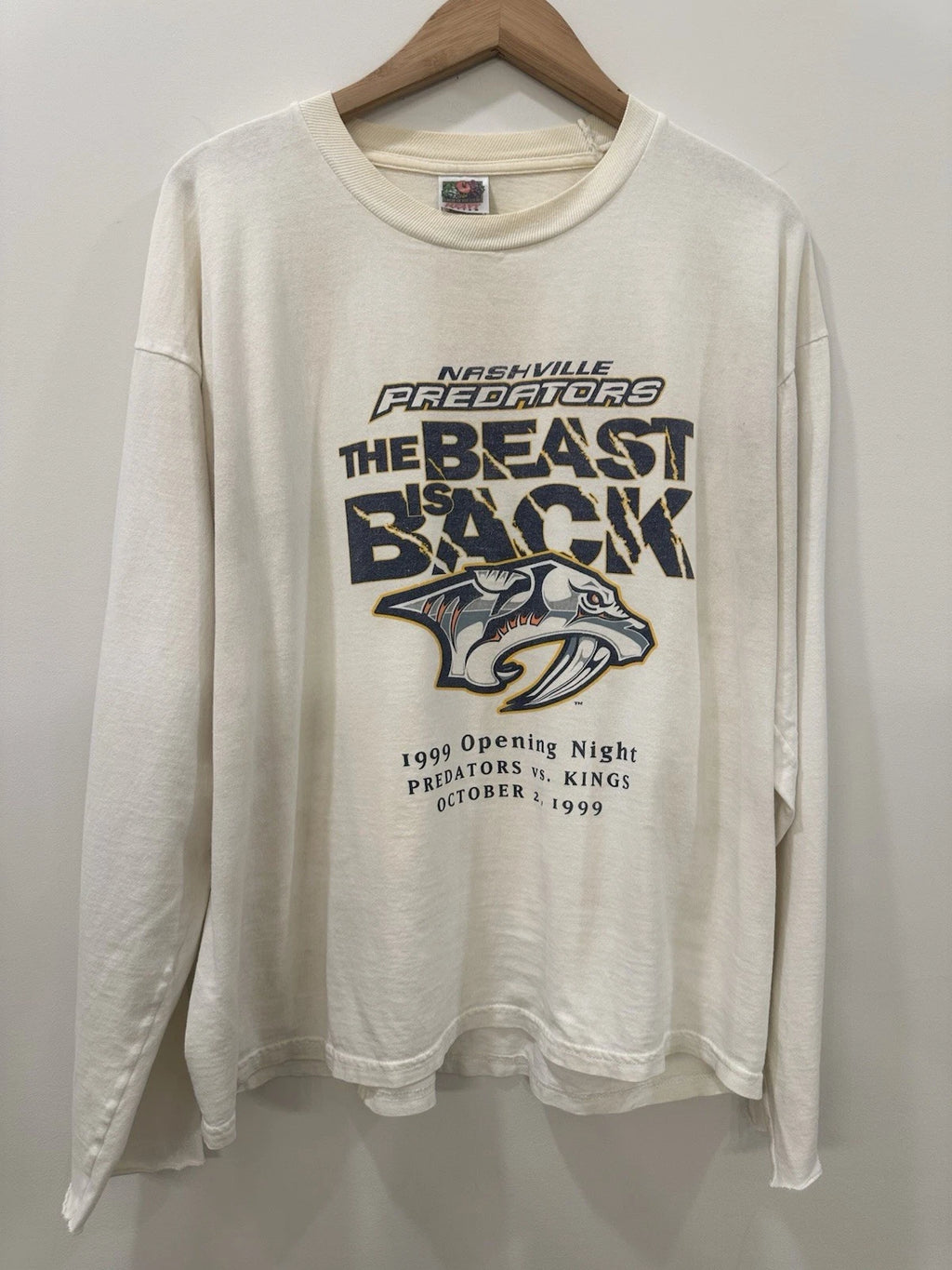 Vintage Nashville Predators 99 Opening Night Long Sleeve The Best Is Back Sz XL