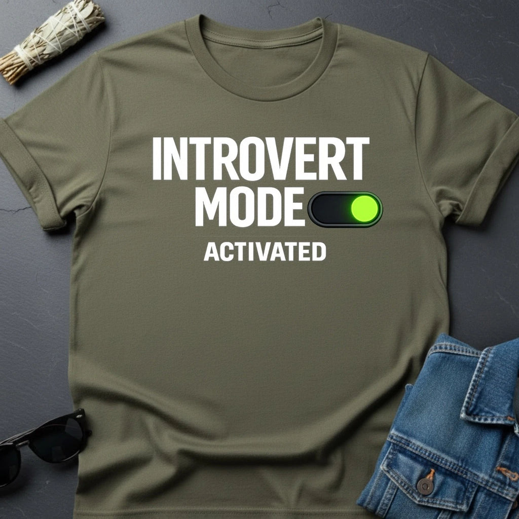 Introvert Mode Activated Minimalist T-Shirt | Youniverses Cosmic Sarcasm Tee