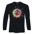 Cnd Psicod?lico Camiseta Manga Larga - Paz S?mbolo Nuclear Hippy - Color a