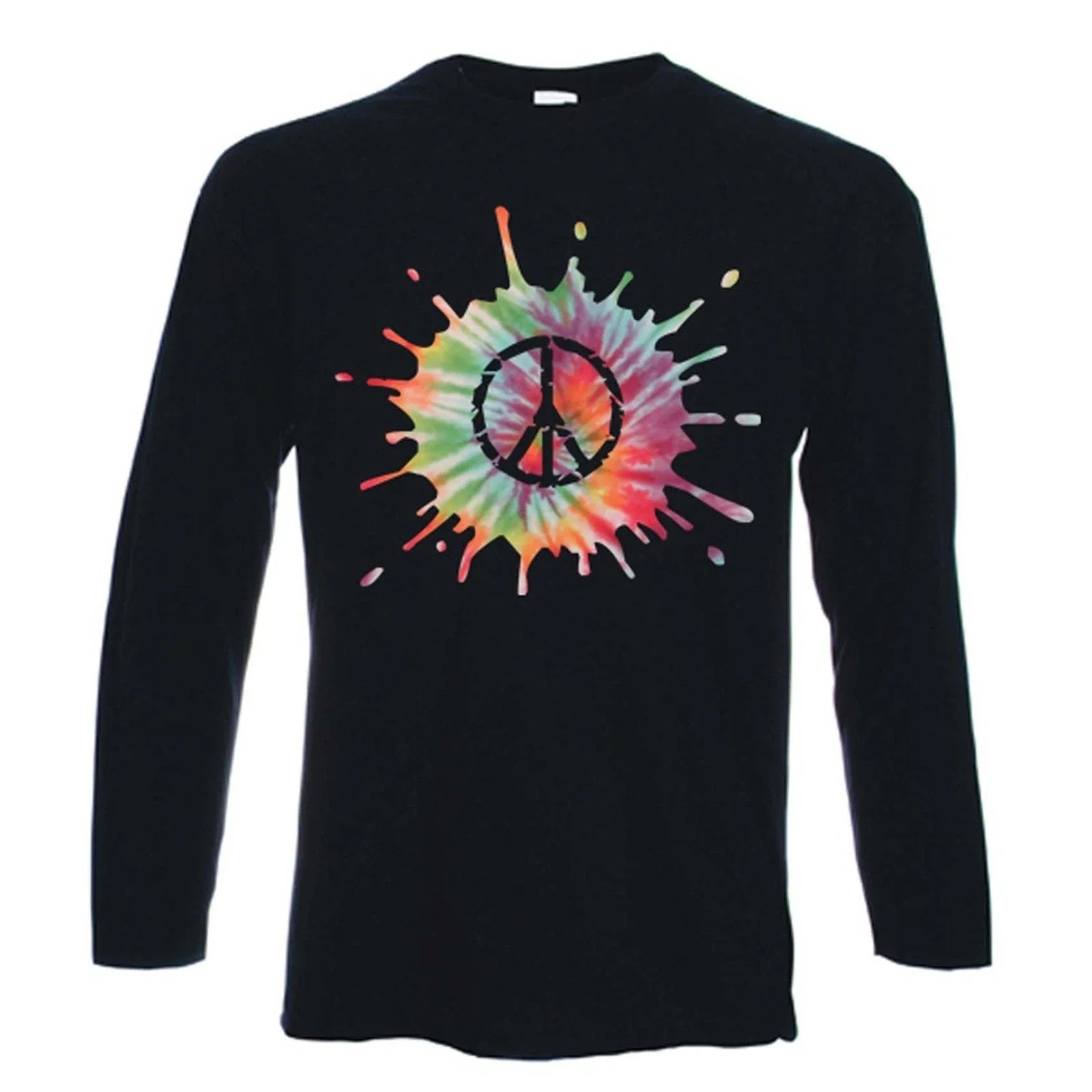 Cnd Psicod?lico Camiseta Manga Larga - Paz S?mbolo Nuclear Hippy - Color a