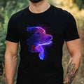 Mens Light Up Dog Print Cotton T-Shirt Size XS to 5XL