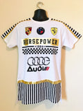 HOT! HORSEPOWER Striped Racing Graphic High Quality Top T-Shirt Trendy Fashion