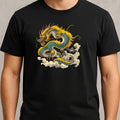 Mens Dragon Motif Cotton T-Shirt Size XS to 5XL
