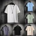 Loose Fit Solid Color Men's T-Shirt Round Neck Short Sleeve Casual Top