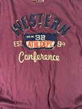 2000s Burgundy Blue Cream Old Navy "Western Confernece" Front Graphic Size XL