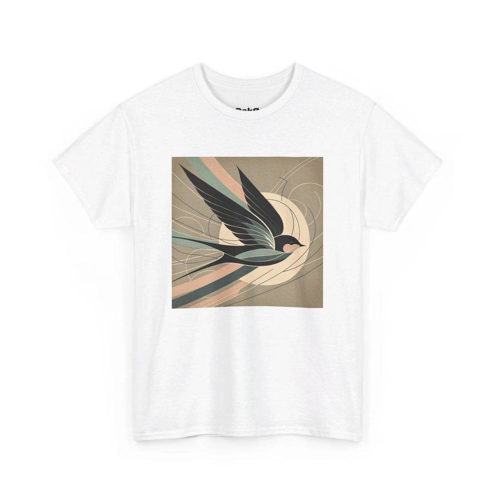 Unisex Adult T Shirt Minimalist Swallow Pastel Abstract Nature Bird Lover Artsy