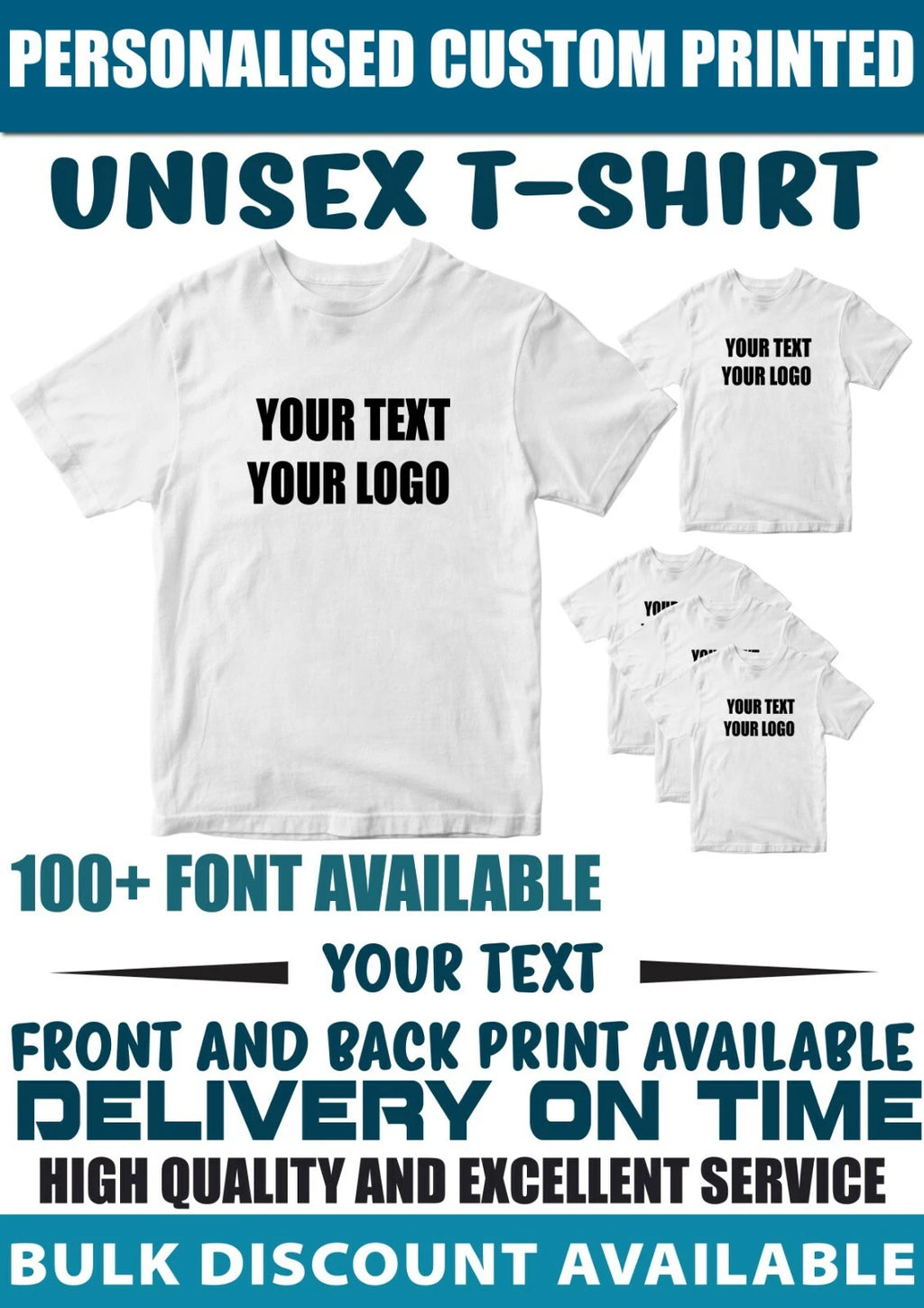 Custom Print T-Shirt Your Text Logo Deer Do Chicken Unisex Top Party