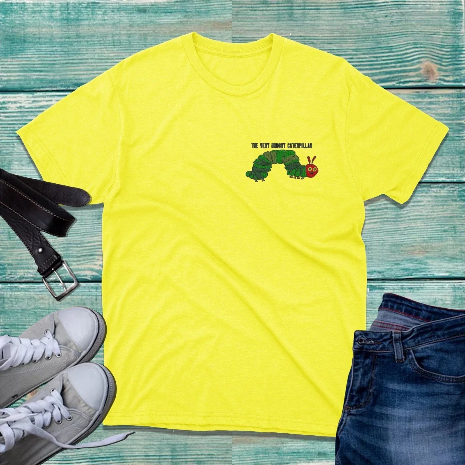 Embroidered The Very Hungry Caterpillar LC T-Shirt World Book Day Funny Tee Top