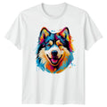 Colorful Husky Face T-Shirt Dog Pet Lover