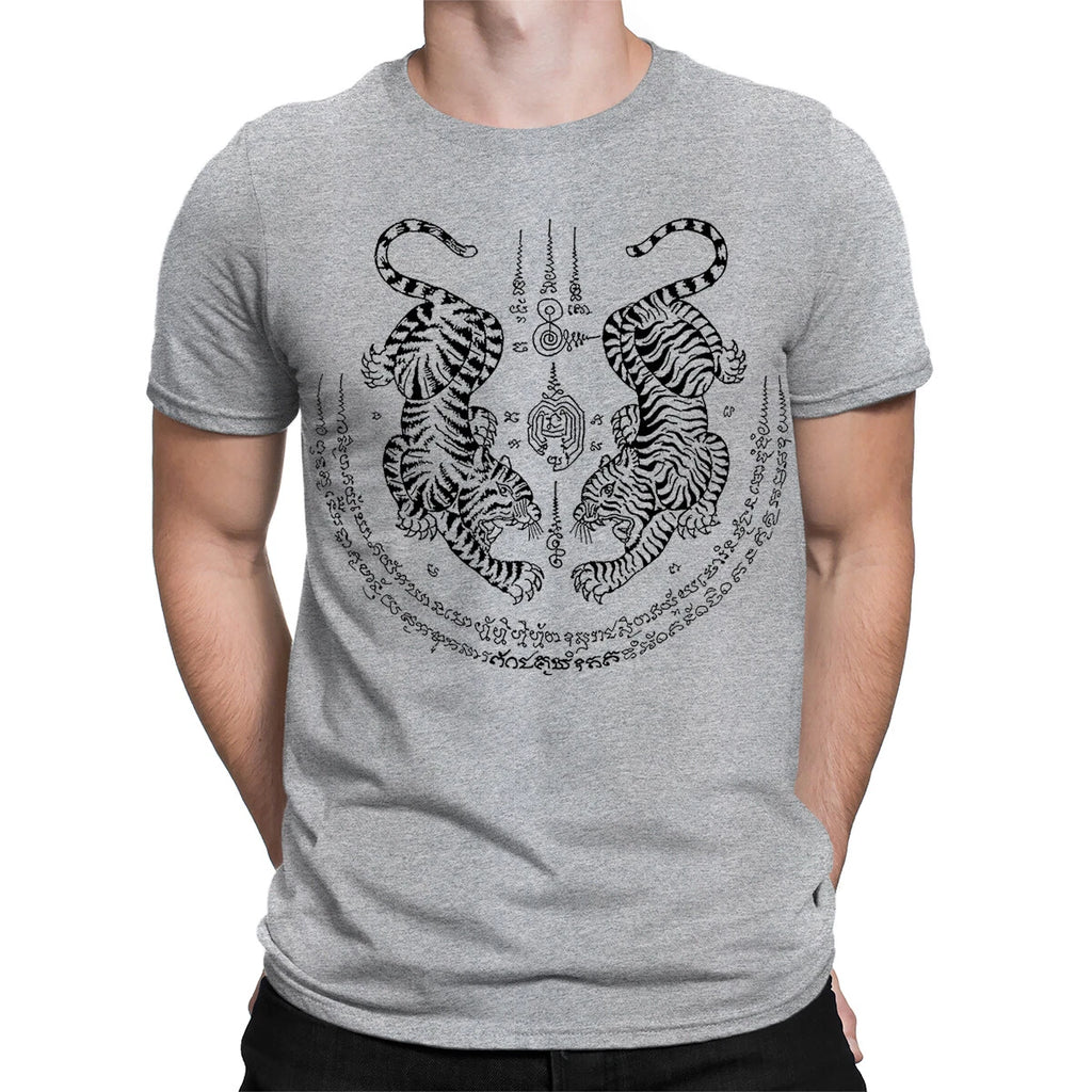 Sak Yant Tiger Traditional Tattoo Kickboxing Mens Womens T-Shirts Tee Top #T798
