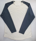 BYLT Basics Drop Cut Lux Raglan Tee Men's L Cream Green Long Sleeve Stretch