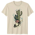 Cow Skull Cactus Unisex T-Shirt Southwest Desert Boho Gift For Him And Her