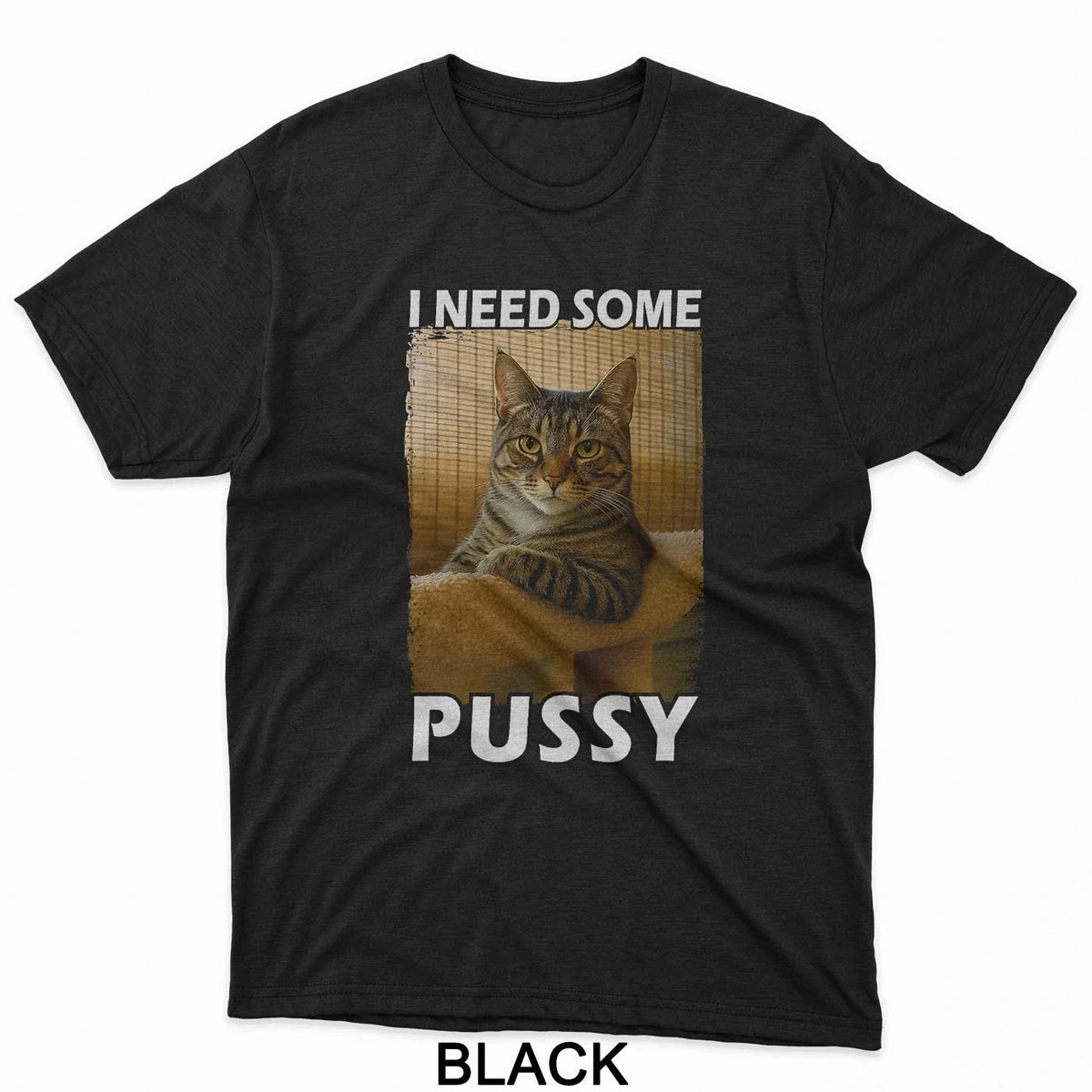 Funny Pussy Cat Meme Adult Joke I Need Some Pussy Meme T-Shirt