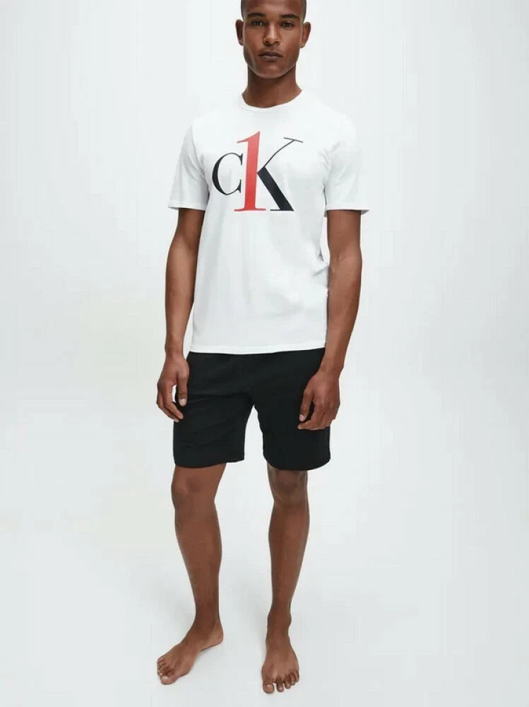 Calvin Klein Men CK Logo Crew Neck Tshirt in White Size XL