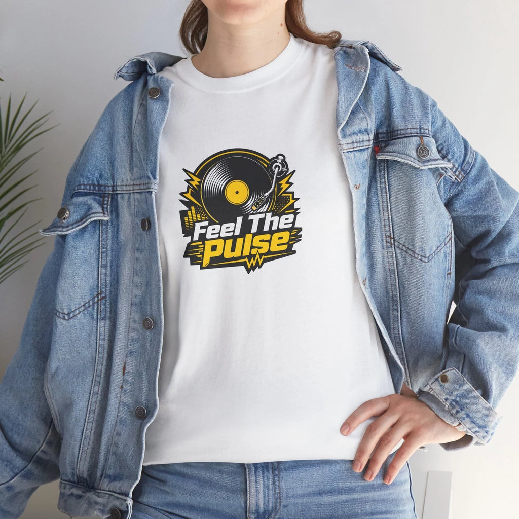 Feel The Pulse T-Shirt Vinyl Record DJ Electro Music Tee