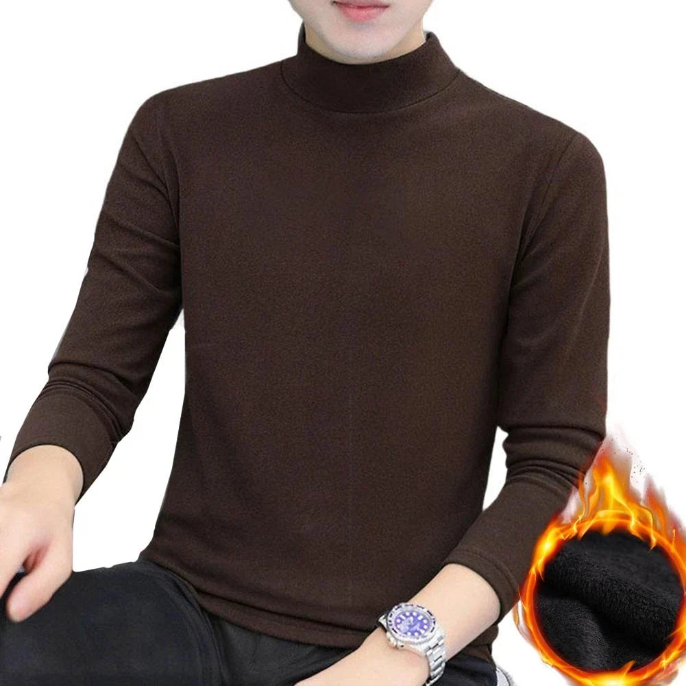 Mens Inner Top For Cold Weather Men Thermal Top Winter Base Layer Regular Length