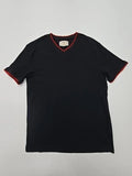 Lee Cooper Men's Black Ringer V-Neck T-Shirt Size S BNWT 100% Cotton