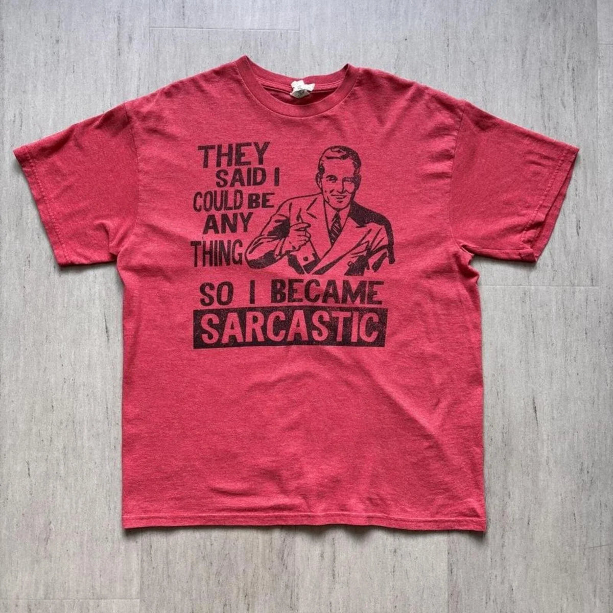 Delta Pro Weight “So I Became Sarcastic” Graphic T-Shirt Men’s L Red