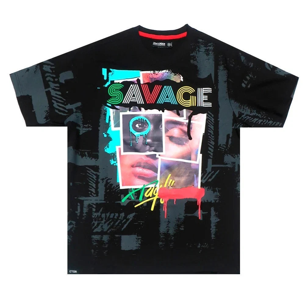 Savage Graphic Black Contender T-Shirt Streetwear Urban Style Unisex Size L-XXXL