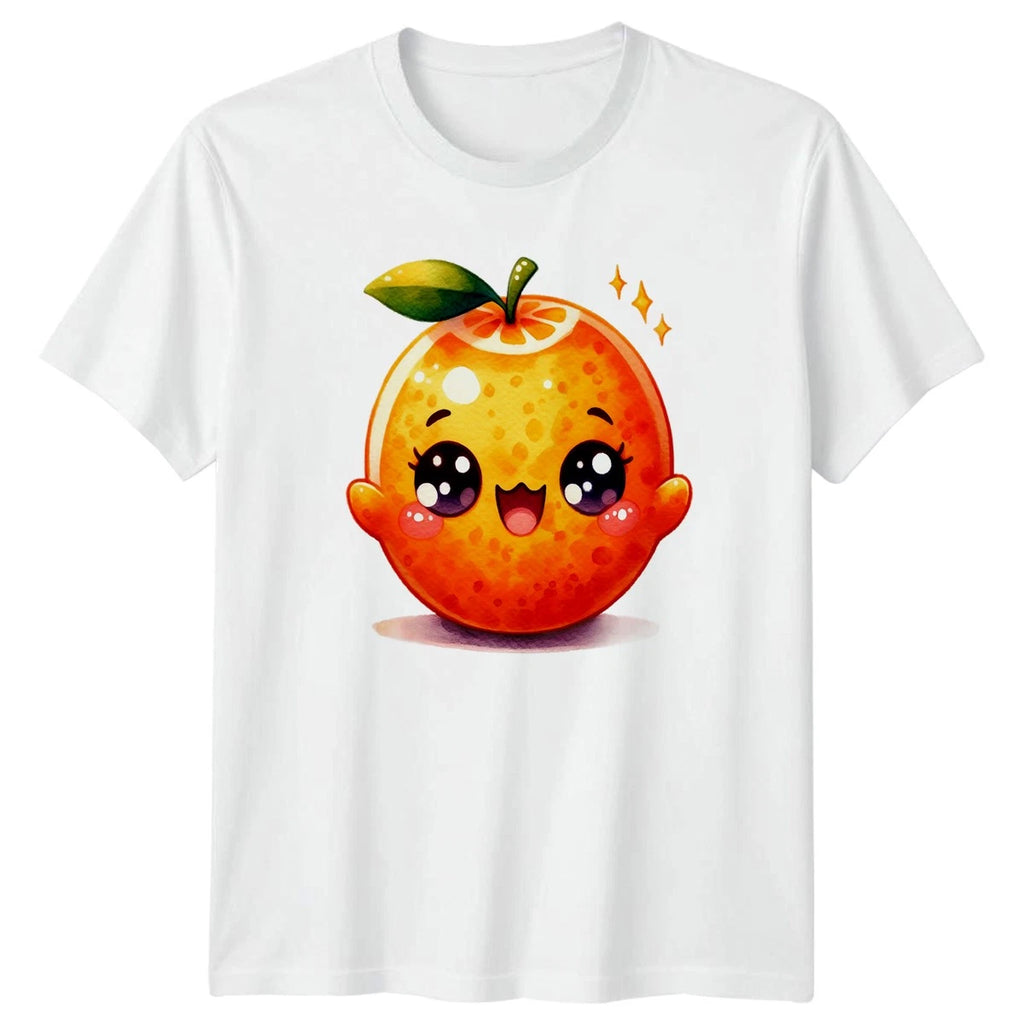 Cute Happy Orange Fruit T-Shirt Kawaii Citrus Food Birthday Gift For Him And Her