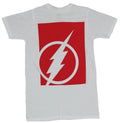 Flash DC Adult New T-Shirt - Simple Flash Bolt Logo In Red Block Pic