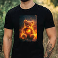 Mens Teddy Bear On Fire Motif Cotton T-Shirt Size XS to 5XL