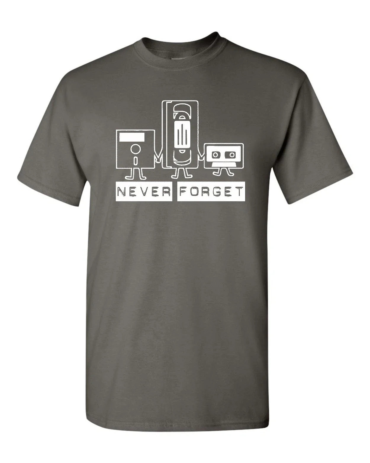 Never Forget Sarcastic Cassette Graphic Adult Humor Funny Tee Shirt 1858