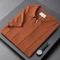 Breezy Men's Casual Tee featuring a Laid Back Look with a Lapel Collar