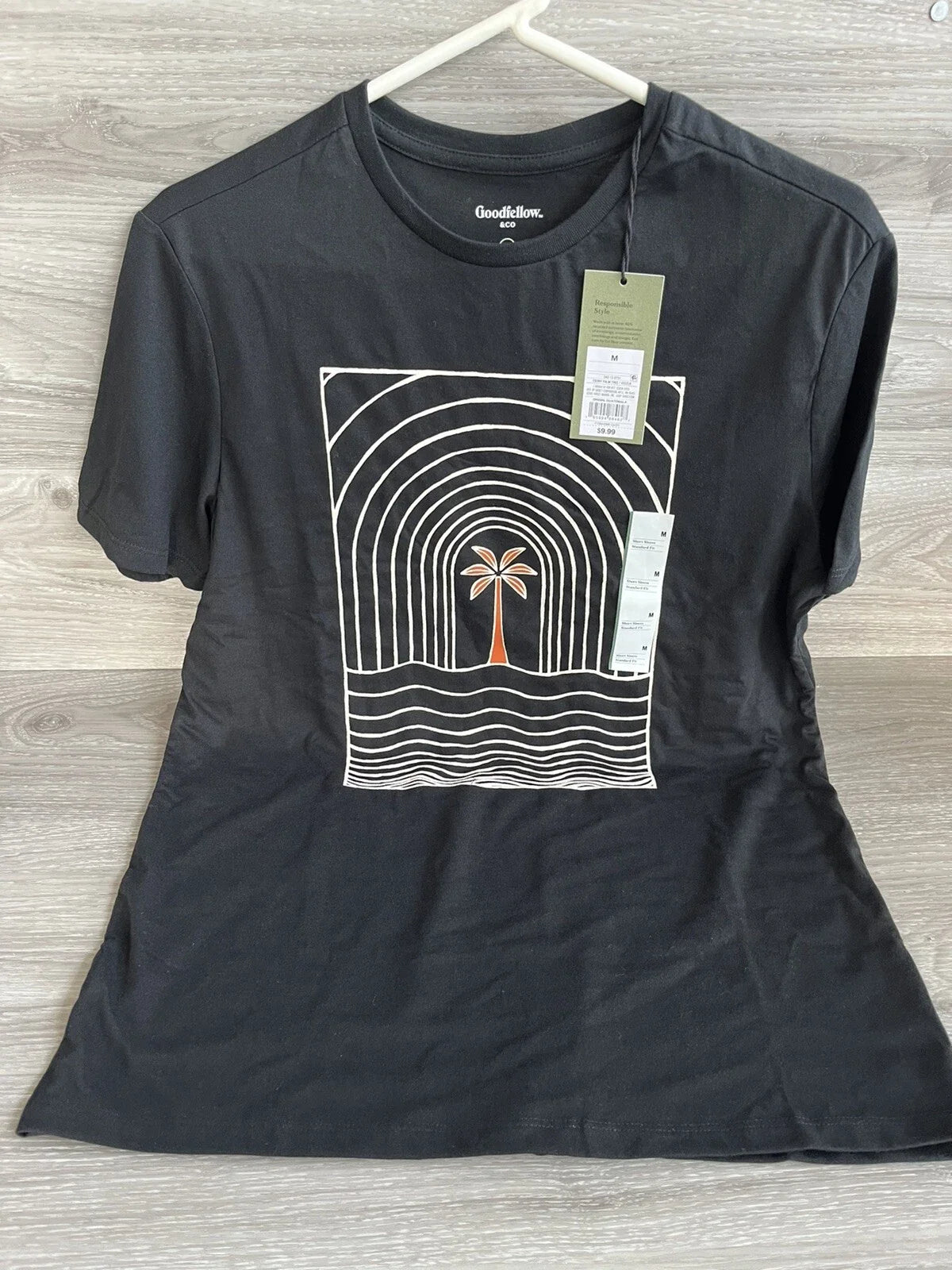 Goodfellow T-shirt Black - M  Palm Tree Design New