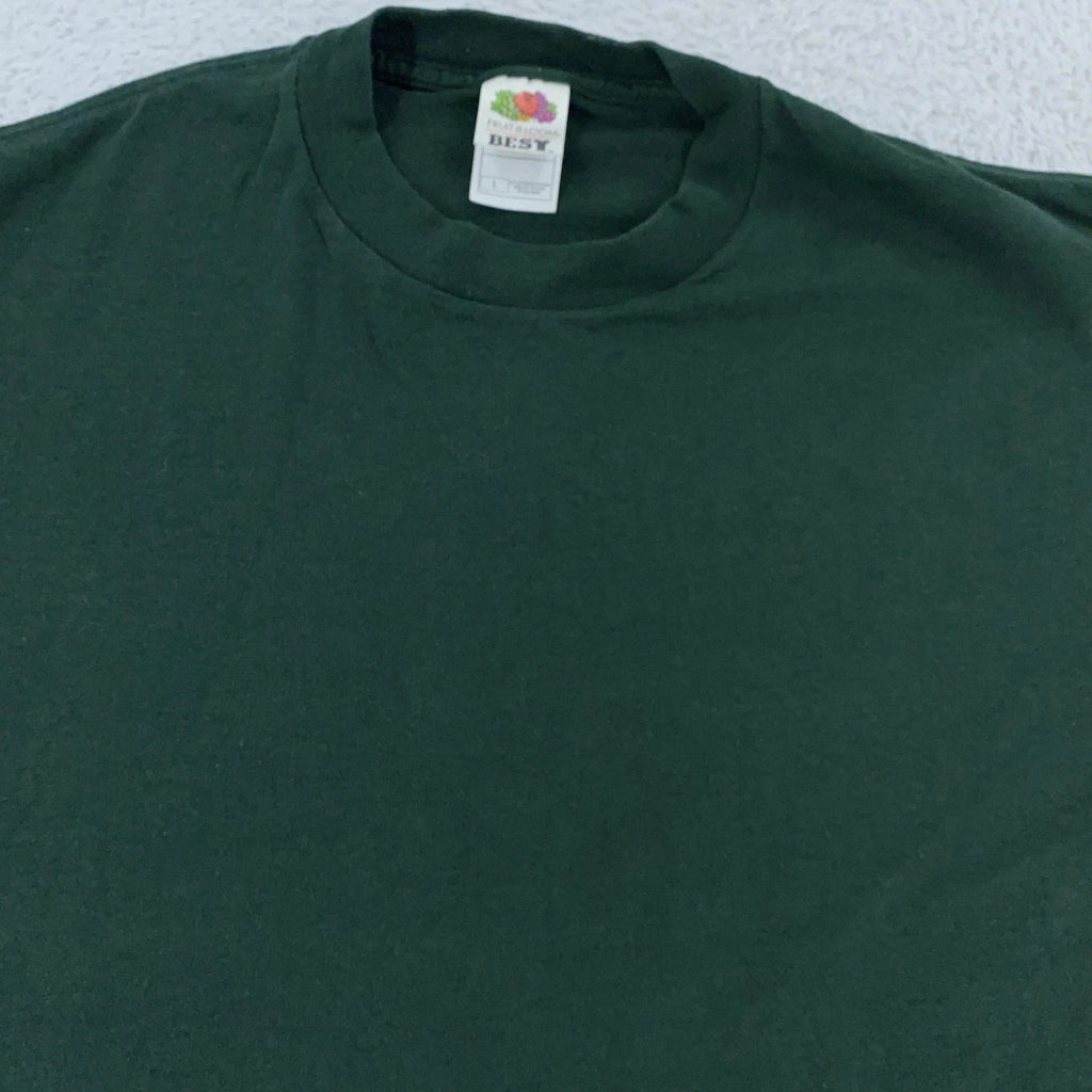 Vintage 90s Blank Dark Green Fruit of the Loom Best Shirt Mens M/L Crewneck Tee