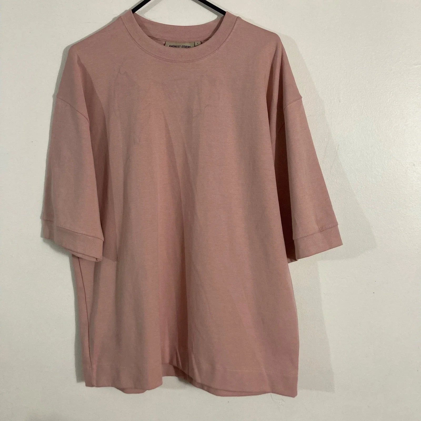 AMONGST OTHERS T-Shirt Mens Large Pink Good Boxy Drop Shoulder NYC STAPLE