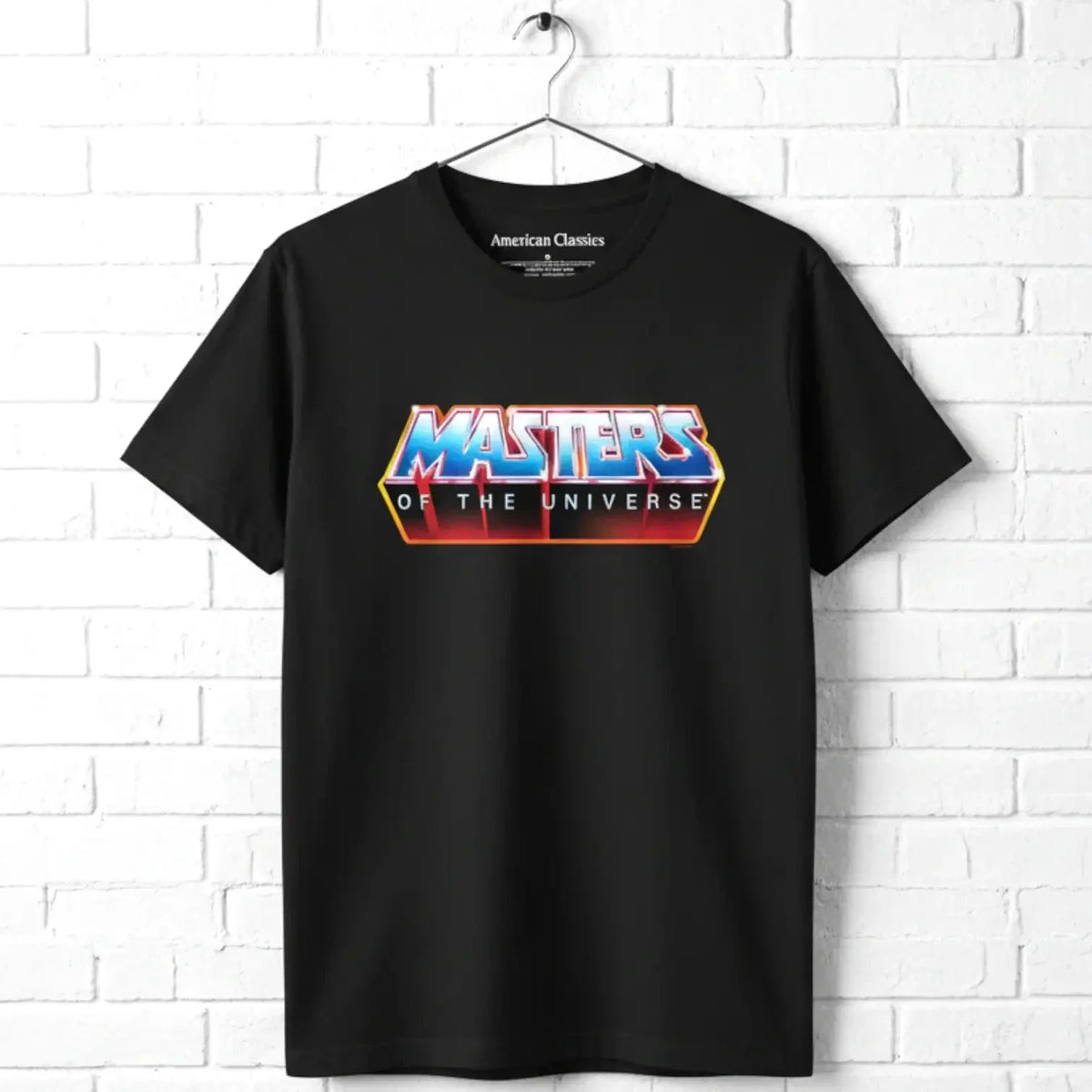Masters of the Universe Chrome Logo Men's T Shirt Metallic He-Man 80s Vintage