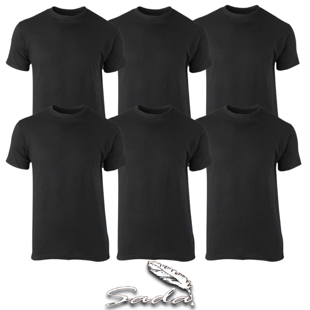 SADA T-Shirt Crew-Neck (6pc)  Short-sleeve 100% Cotton