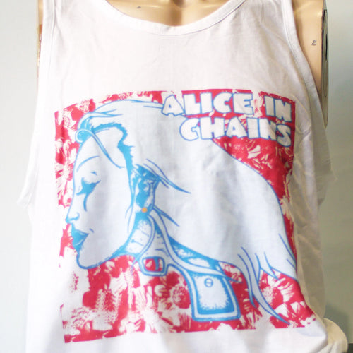 Alice in Chains Metal Grunge Rock T-shirt Sleeveless Vest Top White Unisex S-2XL