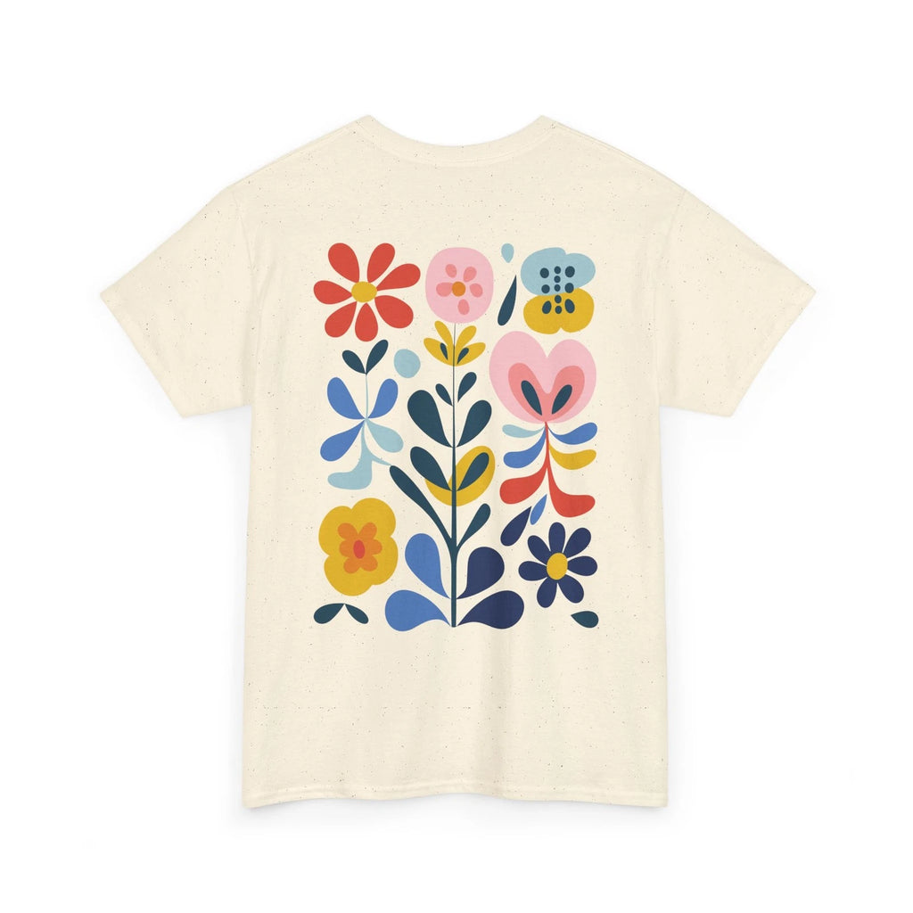 Florales Unisex Heavy Cotton T-Shirt, Boho T-Shirt, Gartenparty Geschenk