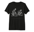 Bicycle Line Art Cycling Minimalist Drawing Premium Tri-Blend T-Shirt