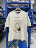 Vintage American High Street Tee Unisex  Distressed Wasteland Style Short Top