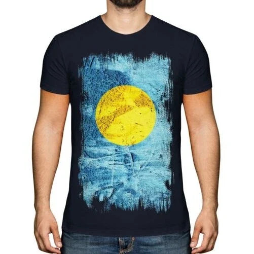 Palau Grunge Flag Mens T-Shirt Belau Football Palauan Jersey Gift