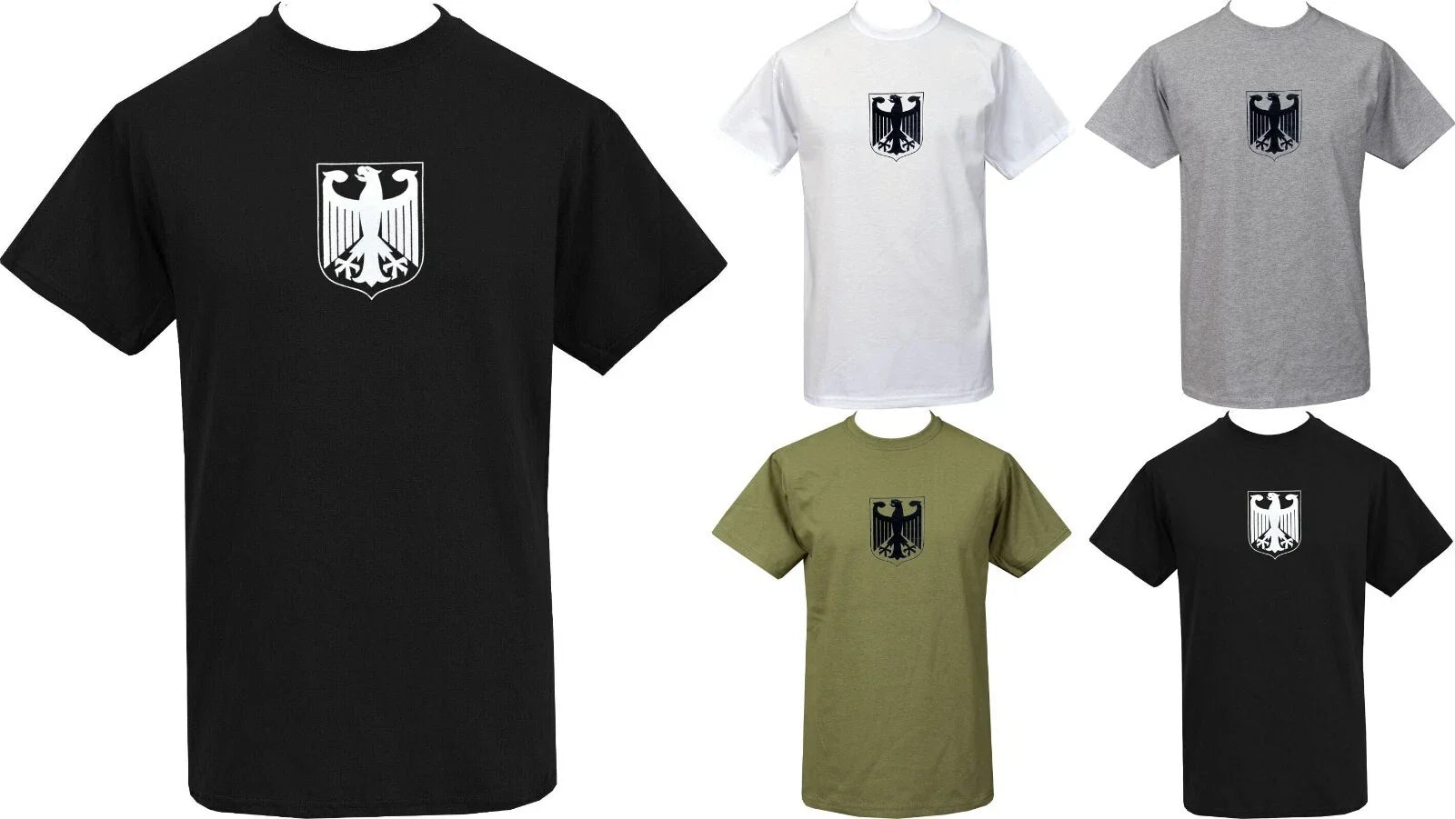 Mens Bundeswehr T-Shirt Top German Military Army Eagle Patch Vintage S-5XL