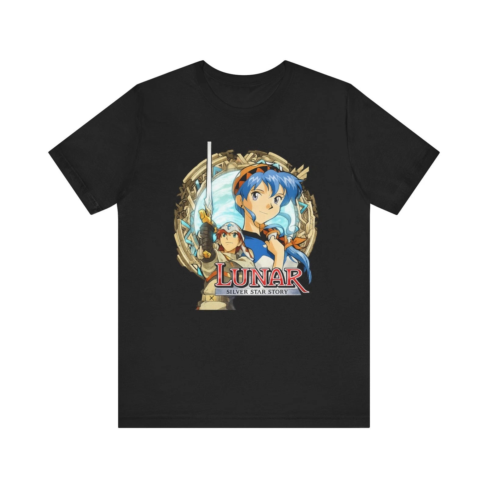 Lunar Silver Star Story PS1 Retro Style Cover Art Unisex Jersey Short Sleeve Tee