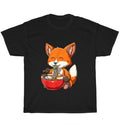 Fox Eating Ramen Noodle Foxes Animal Lover Kawaii Anime T-Shirt