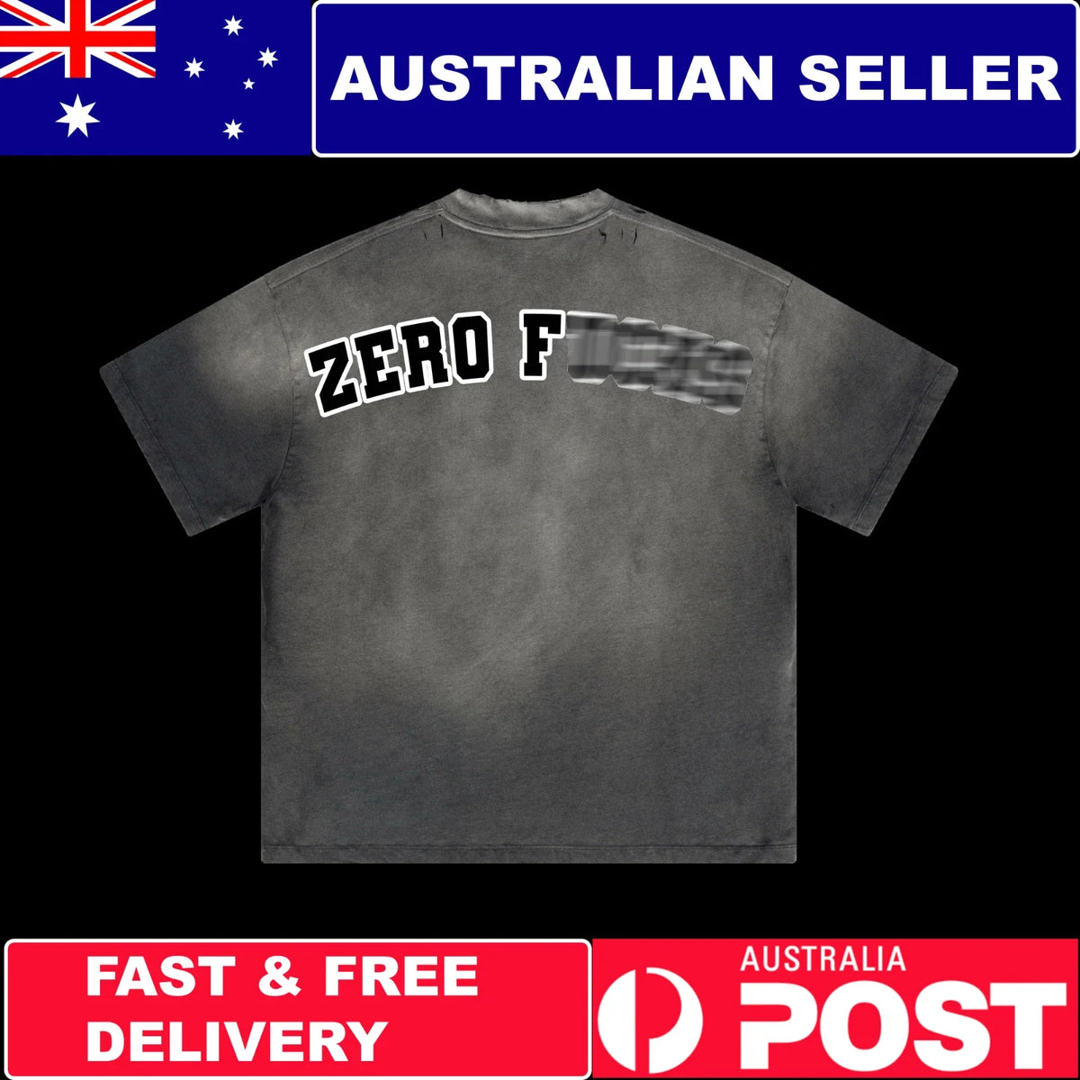 Alphadre Men's Oversized (Zero F***) Graphic T-Shirt | Cotton Streetwear Gym Tee