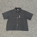 Mertra letter-printed checked shirt - loose-fitting casual short-sleeved shirt