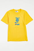FILA Gothic Text Logo Tee Men’s T-Shirt Bright Yellow NEW M