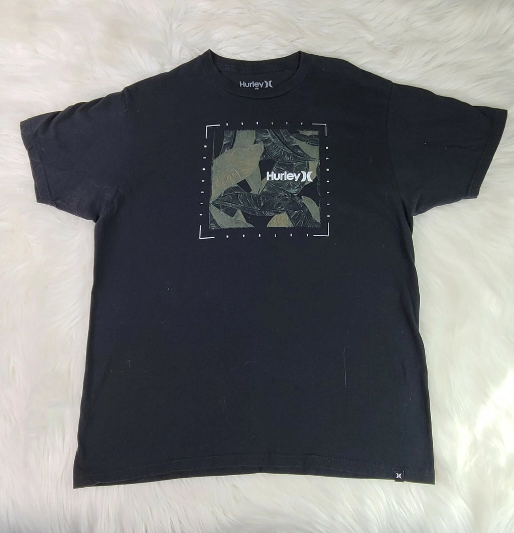 Hurley T Shirt Men's (L) Adult Graphic Tee Casual Comfort Cotton Black