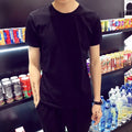 Short Sleeve Shirt Men Shirt Short Sleeve Slim Fit Street Casual O-neck