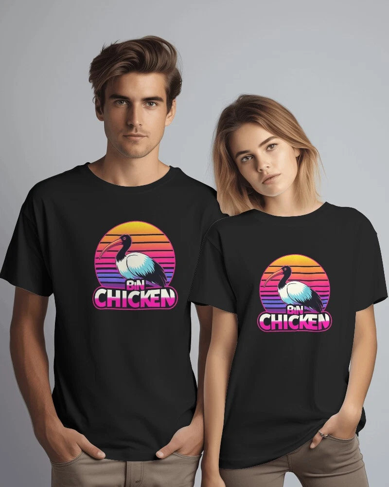 Retro Bin Chicken Van Demon Tee. Quality Cotton streetwear t shirt