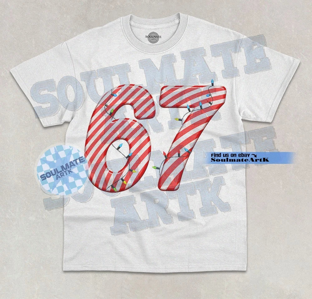 67 Candy Cane T-Shirt Merry Christmas Xmas Funny Trendy Cute Graphic Shirt