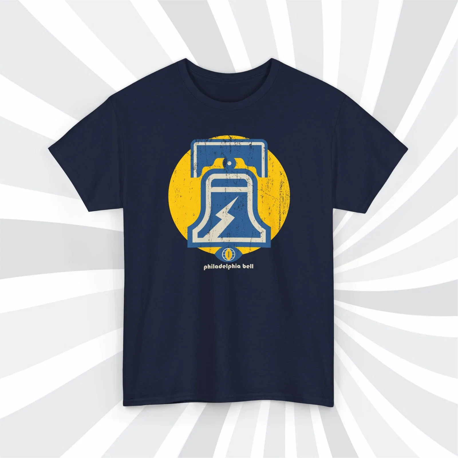 Philadelphia Bell 1974 WFL Football Grunge Logo T-Shirt