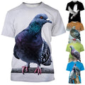 Pigeon Animal Bird Harajuku 3D womens/mens Short Sleeve T-Shirt Casual Tops Tee